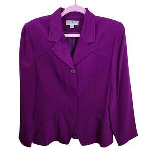 Shomi By Miller Shor Purple 100% Silk Stunning Designer Blazer Size 10